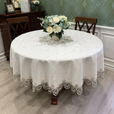 Obbty Table Cloth Round Tablecloth Art Household Lace Europe Dining Table Cover Embroidered Home Table Mat Dust Cover Home Decoration