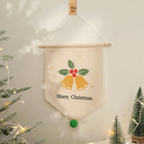 Obbty 1PC Christmas Party Decoration Hanging Flags Hanging Cloth on the Background Wall Cute Elk Fresh Christmas Tree Old Man