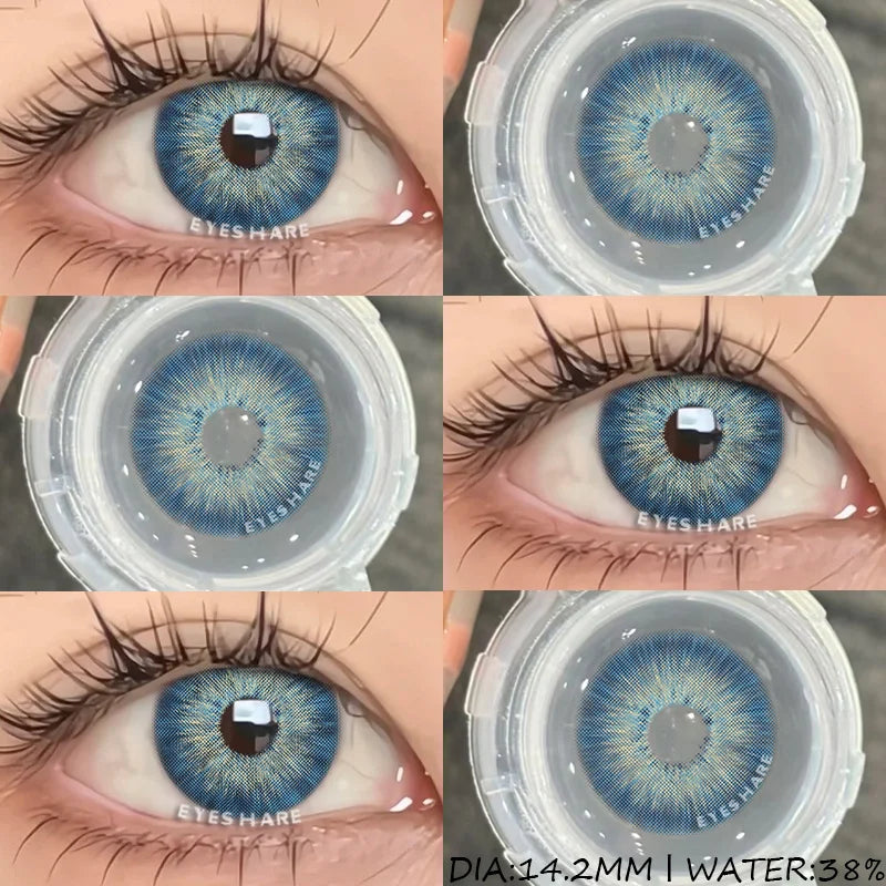 Obbty Colored Contact Lenses for Eyes Natural Eye Lenses Fashion Contact Green Lenses Blue Eye Lenses Gray Pupils 1pair/2pcs