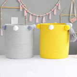 Obbty Woven Storage Buckets Foldable Dirty Laundry Baskets Kids Toys Baby Storage Baskets Student Dormitory Decor Closet Organizer