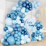 Obbty 109pcs Blue Balloon Garland Arch Kit Birthday Party Decoration Kids Baby Shower Boy Girl Latex Ballon Wedding Birthday Suppiles