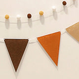 Obbty 4PCS Retro birthday party pennant fur ball cake linked letter banner flag decoration layout 1 set of 4 pieces.