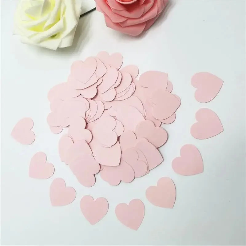 Obbty 100pcs Glittler Rose Gold 3cm Heart Paper Confetti Wedding Card Paper Confettis Birthday Baby Shower Wedding Party Supplies