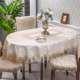 Obbty European Lace Living Room Simple Tea Table Tablecloth Hotel Hotel Household Round Table Tablecloth Light Luxury Cloth