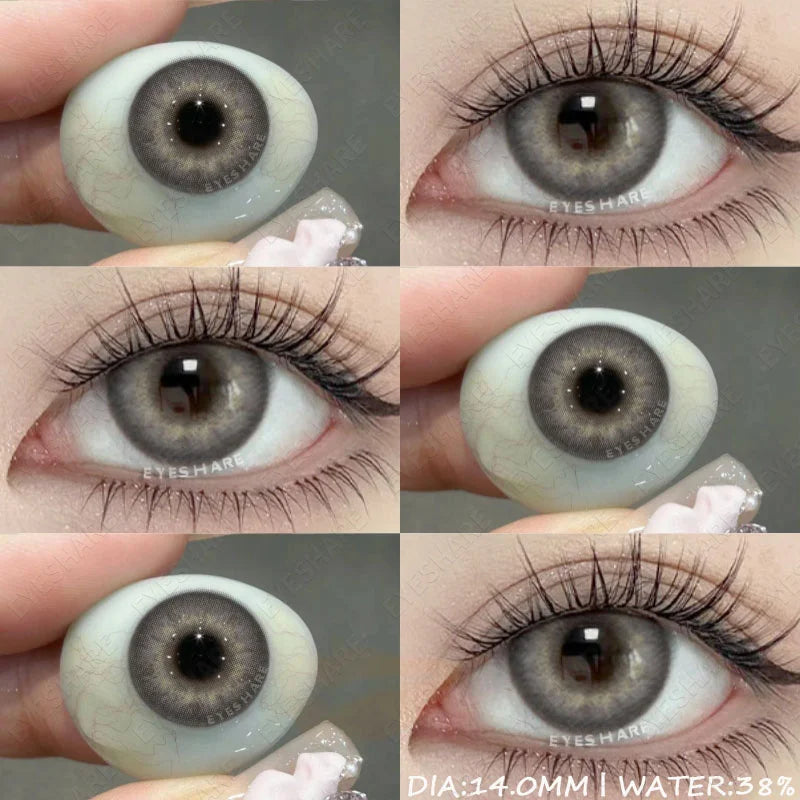 Obbty Natural Colored Contact Lenses for Eyes 1Pair Green Eye Lenses Blue Eye Contacts Brown Lenses Yearly Korean Gray Pupils