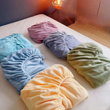 Obbty Autumn Winter Warm Fitted Bed Sheet Flannel Soft Comfortable Queen Bed Sheets Thicked Coral Fleece Mattress Cover Plush Bedsheet