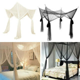 Obbty Sexy Mosquito Net Palace Four Door King/Queen Double Size Home Single  Bed Prevent Insect Outdoor Square Grace White Canopy Net