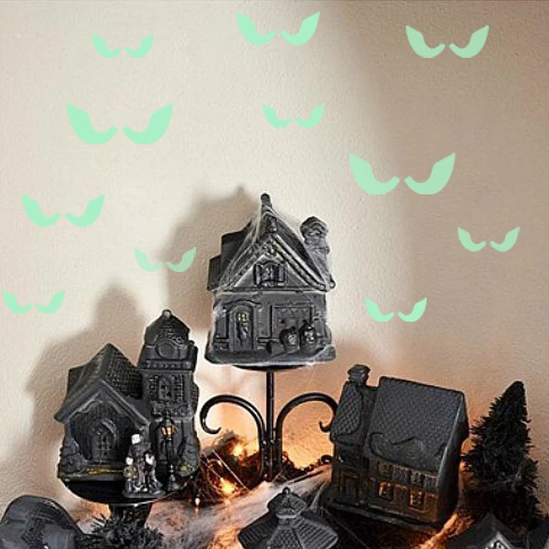 Obbty 36Pcs  Halloween Luminous Wall Decals Glowing in The Dark Eyes Window Sticker for Halloween Decoration for Home Party Supplies