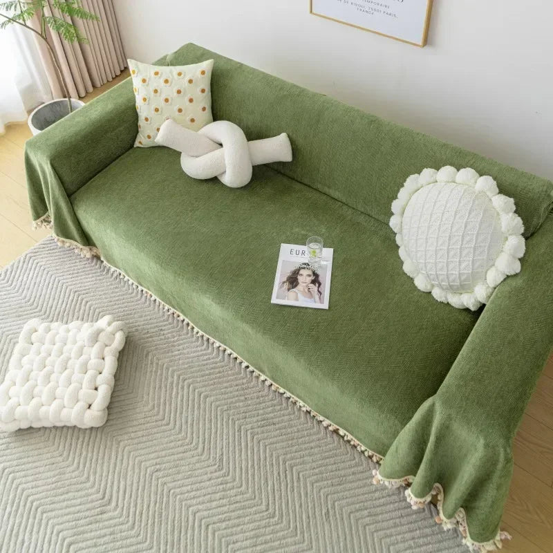 Obbty Chenille Sofa Towel for Living Room Non-slip Sofas Cover Couch Covers L Shaped Corner Sofa Mat Seat Pad Modern Home Funda Sofa