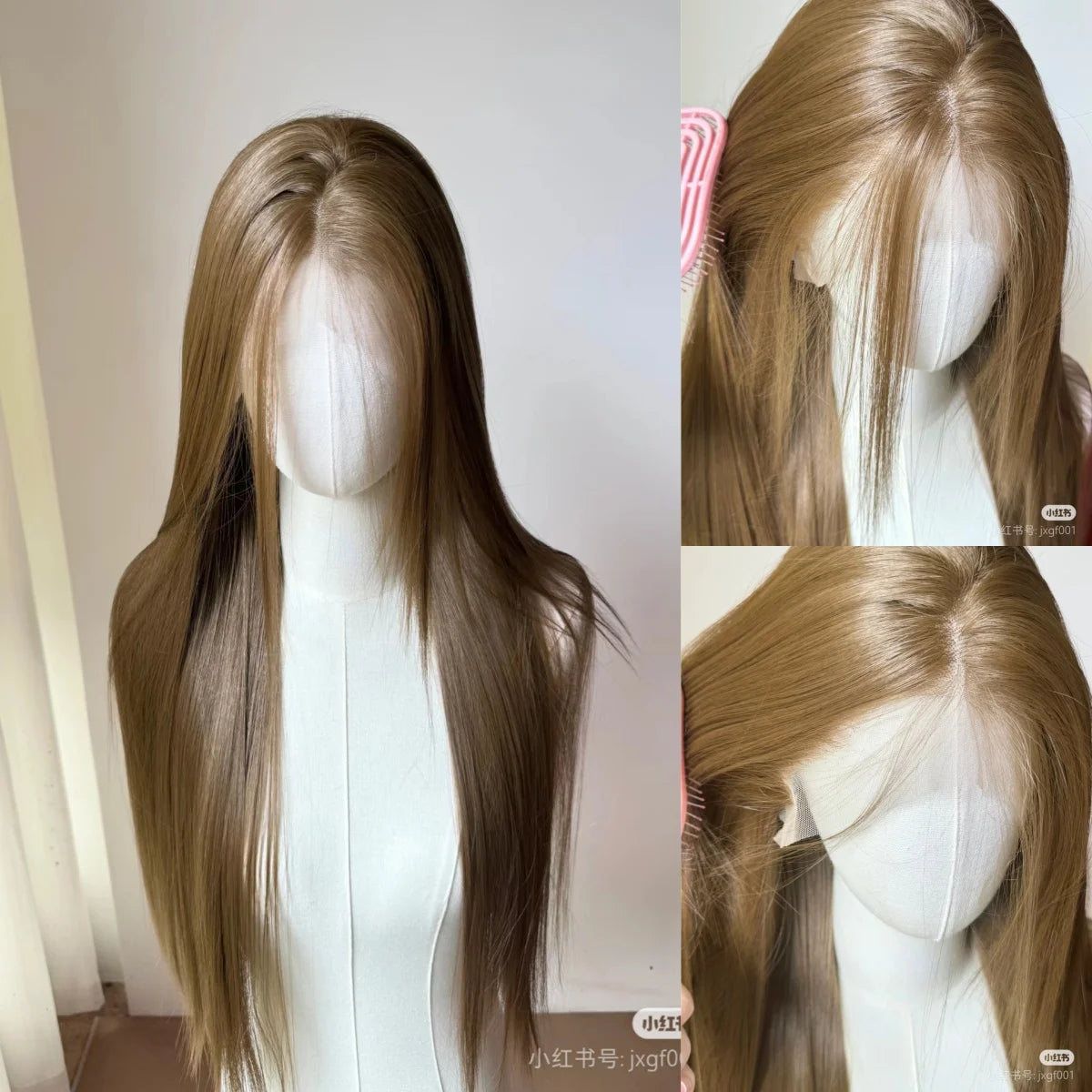 Obbty Brown Wig 13*4 Lace Front Wig for Women Long Straight Hair High Quality Heat Resistant Synthetic Wigs for Daily Use Cosplay