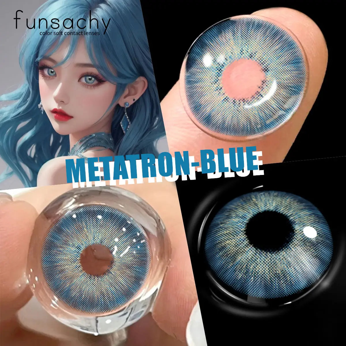 Obbty FUNSACHY 1pair Natural Color Contact Lenses for Eyes Natural Blue Contact Lenses Korean Eye Lenses 14.5mm Pupils Contacts Yearly