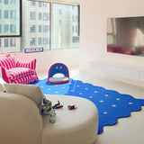 Obbty Blue Irregular Decorative Living Room Carpet Simple Bedroom Soft Rug IG Cloakroom Leisure Area Plush Mats Ковер Tapis