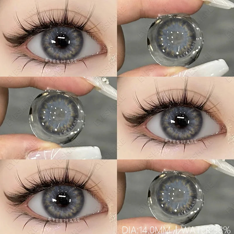 Obbty 1Pair Colored Contact Lenses for Eyes Natural Look Gray Eye Lenses Brown Contacts Blue Lenses Green Eye Lens Yearly