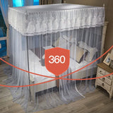 Obbty Embroidery Lace Palace Mosquito Net for Bed Square Princess Mosquito Net for Double Bed Nets Breathable Canopy Mosquito Tent