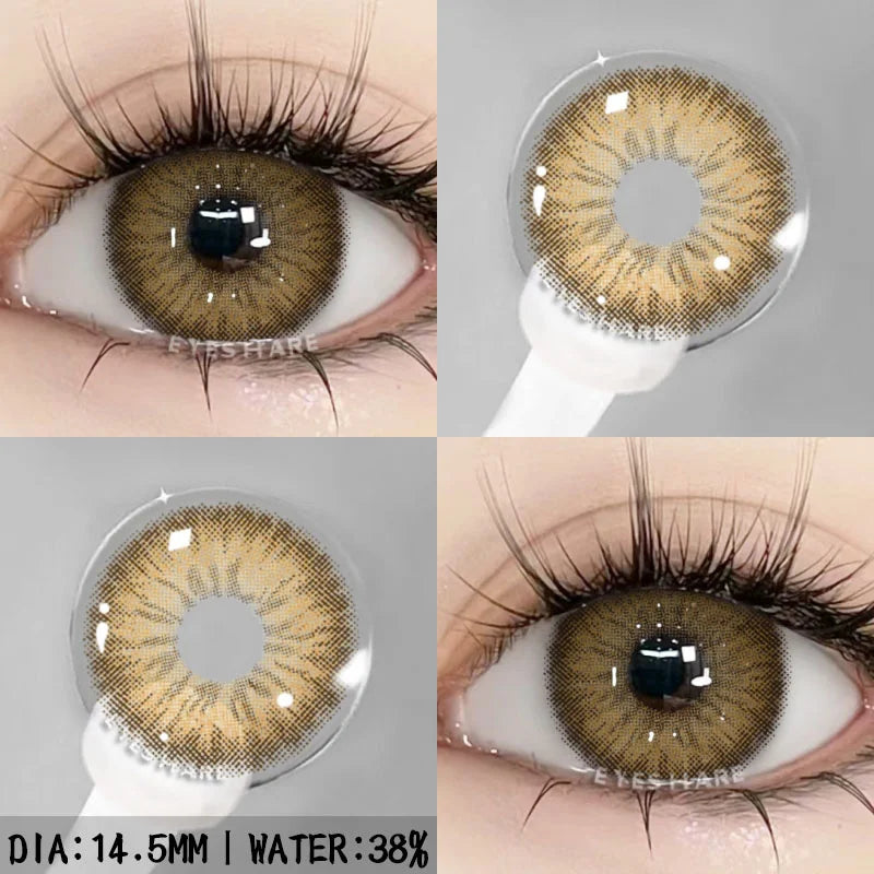 Obbty Colorful Contact Lenses for Eyes 1pair Fashion Blue Eye Contacts Brown Lenses Gray Pupils Yearly Cosmetic Green Lenses