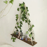 Obbty Wood Hanging Shelf With LED Light Elegant Home Decor Piece Wall Decoration Of Plant Bohemian Wall