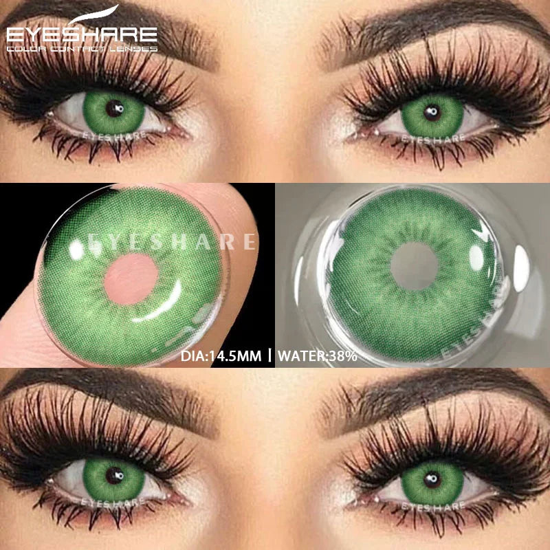 Obbty 1 Pair Color Contact Lenses for Eyes Gray Contact Lenses Eyes Blue Eye Lens Black Contacts Yearly Cosmetic Green Lenses