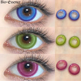 Obbty 1 Pair Colorcon Korean Lenses Colored Contact Lenses with Degree Myopia Lenses Pink Lenses Blue Eye Lenses Cosplay