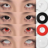 Obbty 1 Pair Cosplay Multicontacts for Eyes White Colored  Lenses Anime Vampire Red Lenses Black Lenses for Halloween Purple Len