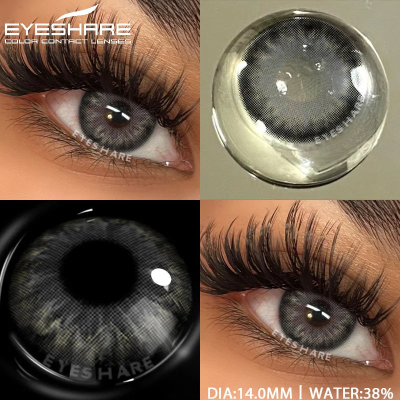 Obbty  1pair Natural Colored Contact Lenses Gray Color Contacts for Eyes Fashion Blue Eyes Contact Yearly Brown Eye Contacts