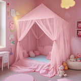 Obbty Princess Bedroom Mosquito Netting Luxury Canopy Bed 3Side Opening Post Bed Curtains Girl kid bedroom Protective cover Home Decor