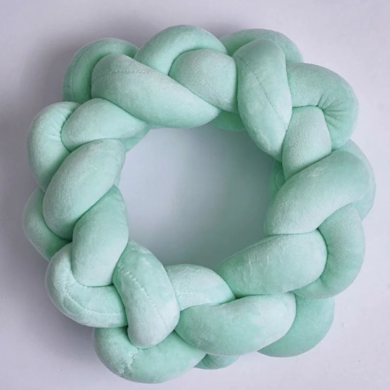 Obbty INS Solid Color Plush Pillow Twist Pillow Knot Round Special-Shaped Retro Geometry Cushion Lovely Home Decoration