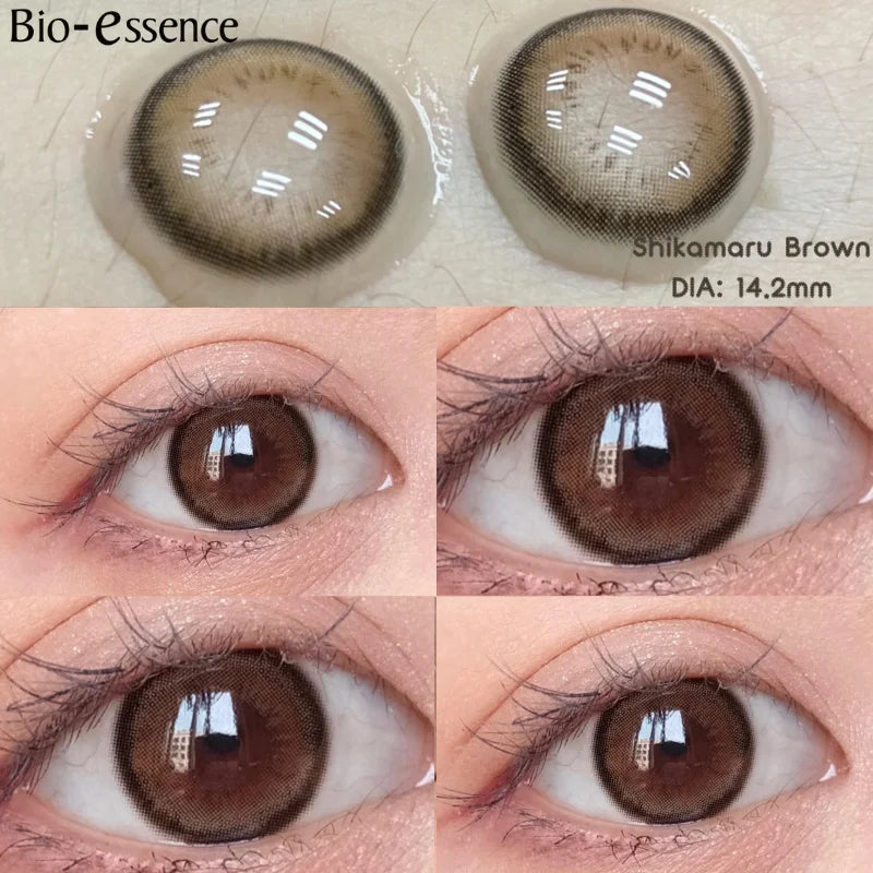 Obbty Colorcon Korean Lenses Colored Contact Lenses with Degree Myopia Lenses Brown Lenses Natural Eye Lenses Gray Lense