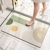 Obbty Nordic Geometric Diatom Ooze Super Absorption Bathroom Mat Anti-Slip Wear-resistant Entrance Door Rug Easy To Clean Bath Rugs