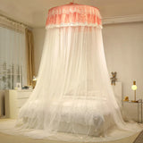 Obbty New Dust-proof Suspended Ceiling Hung Dome Mosquito Net for Baby Children Princess Style Round Top Double Layer Yarn Suspended