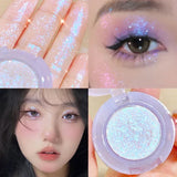 Obbty Diamond Glitter Monochrome Eyeshadow Palette Discoloration Eyeshadow Highlighter Sequins Waterproof Lasting Eyes Makeup Pigments