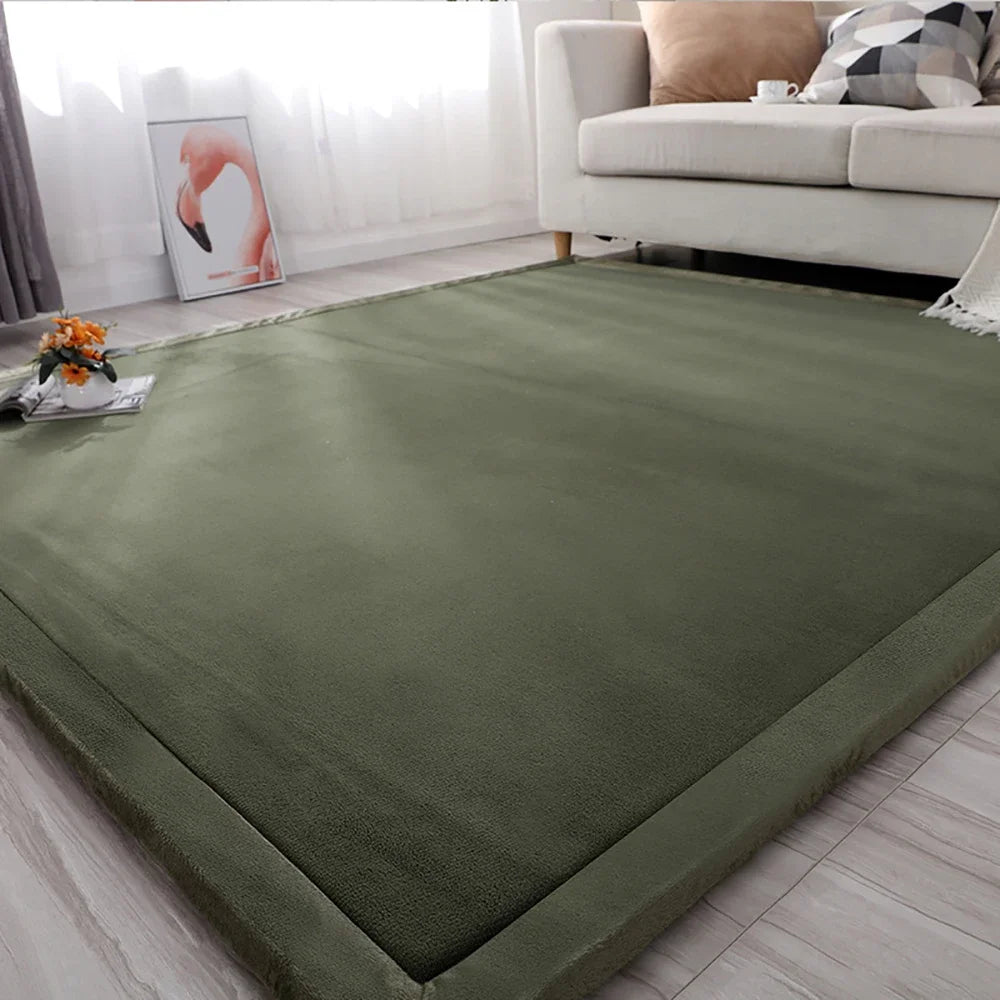 Obbty 3cm Thick Large Carpet Solid and Simple Children's Anti Slip Tatami Mats Customizable Mats Bedroom Home Living Room