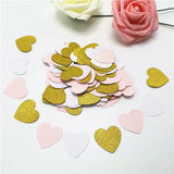 Obbty 100pcs Glittler Rose Gold 3cm Heart Paper Confetti Wedding Card Paper Confettis Birthday Baby Shower Wedding Party Supplies