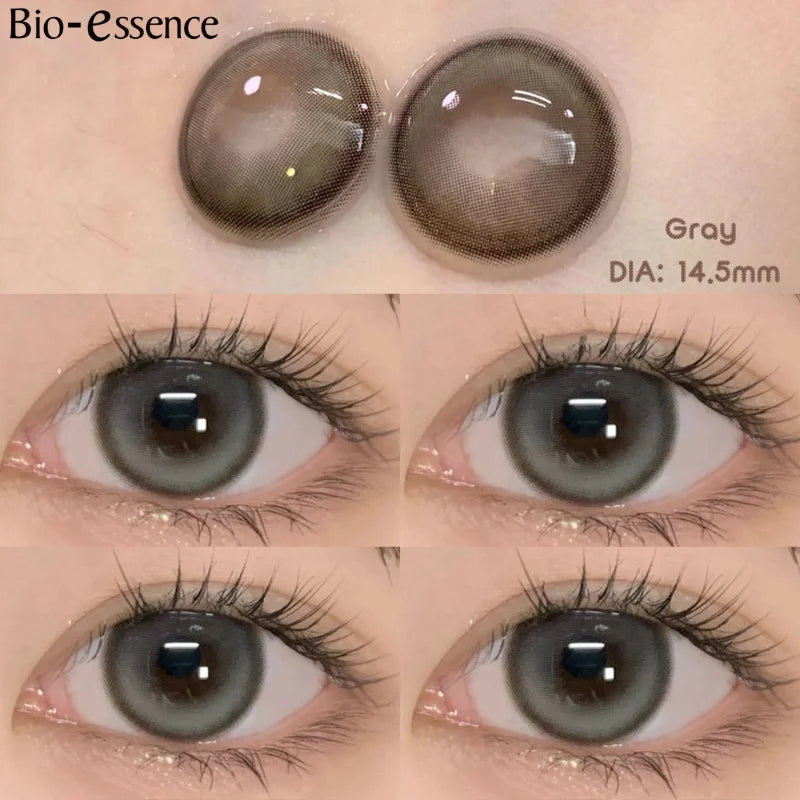 Obbty Colorcon 1 Pair Korean Lenses Colored Contact Lenses with Degree Myopia Lenses Natural Eye Lenses Gray Lenses