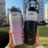 Obbty 1pc 20oz/30oz/40oz Stainless Steel Coffee Cup Cold And Hot Double-layer Insulated Cup Tumbler Thermo Bottle Car Travel Mug