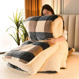 Obbty Plaid Super Thick Warm Blankets for Winter Autumn Milk Fleece Thicken Warmth Sleeping Blanket Soft Fluffy Comforter Quilt Duvet