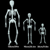 Obbty 150/90/30cm Luminous Skeleton Halloween Event Props Bar Haunted House Decorations Fluorescent Skeleton