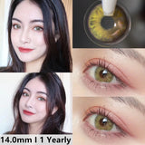 Obbty EYEHSARE  2pcs Natural Color Contact Lenses For Eyes Pink Colored Lens Blue Beauty Contact Lenses Eye Yearly Cosmetic Color Lens