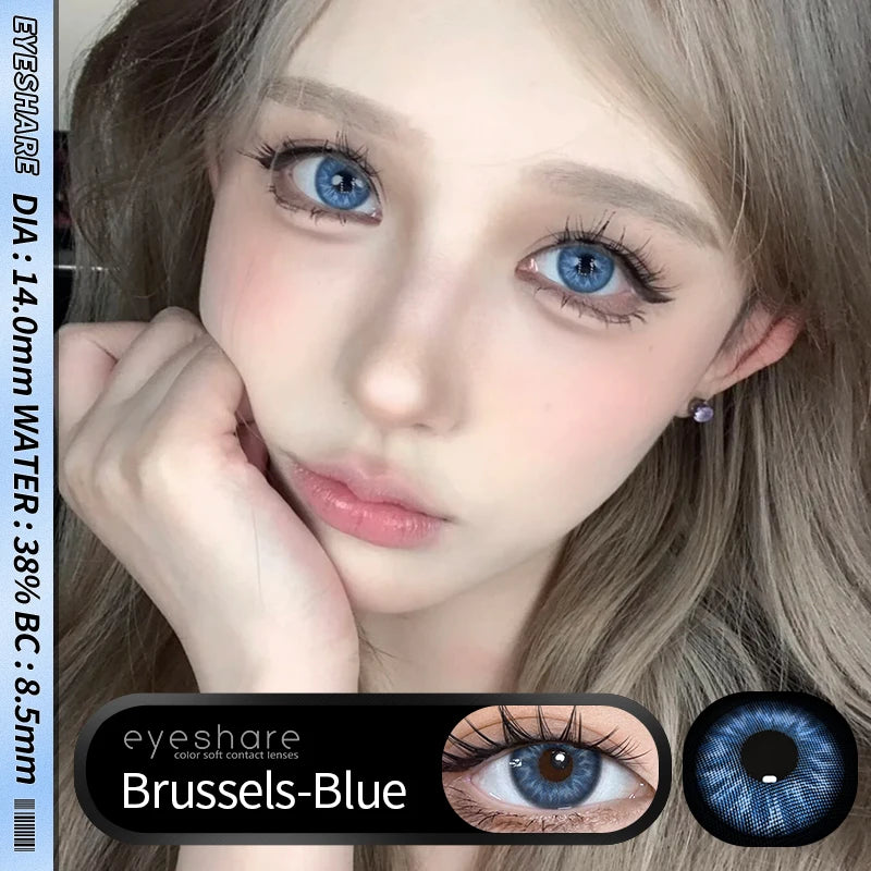 Obbty 1Pair Colored Contact Lenses for Eyes Natural Look Gray Eye Lenses Brown Contacts Blue Lenses Green Eye Lens Yearly