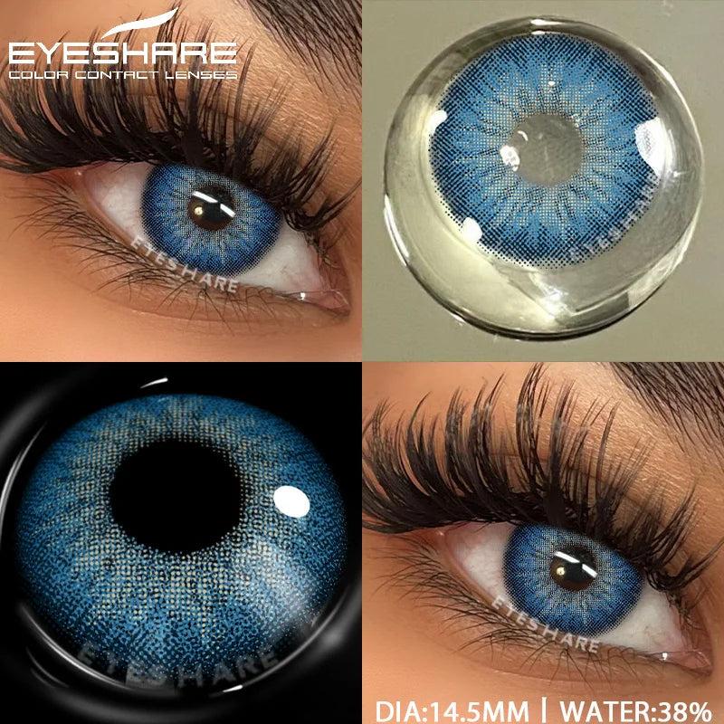 Obbty  1pair Natural Colored Contact Lenses Gray Color Contacts for Eyes Fashion Blue Eyes Contact Yearly Brown Eye Contacts