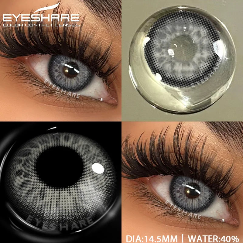 Obbty  1pair Natural Colored Contact Lenses Gray Color Contacts for Eyes Fashion Blue Eyes Contact Yearly Brown Eye Contacts