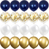 Obbty 20PCS Night Blue Birthday Party Golden Balloons Baby Shower Metallic confetti Wedding Anniversaire Mariage Globos Decorations