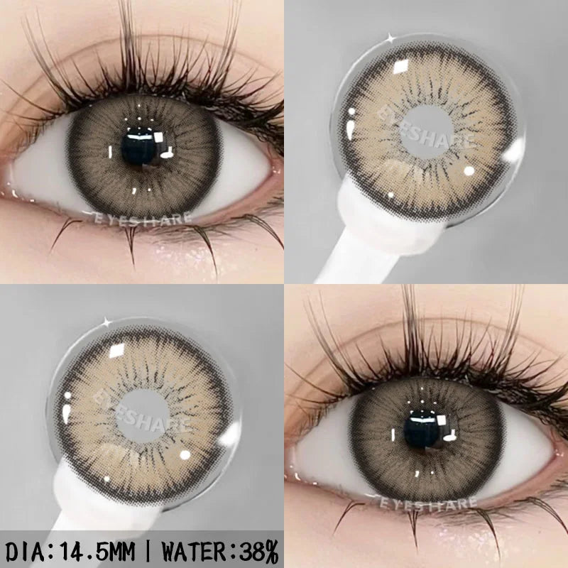 Obbty 1pair Color Contact Lenses for Eyes Natural Eye Lens Blue Eye Lenses Brown Lenses Gray Pupils Yearly Cosmetic Contacts