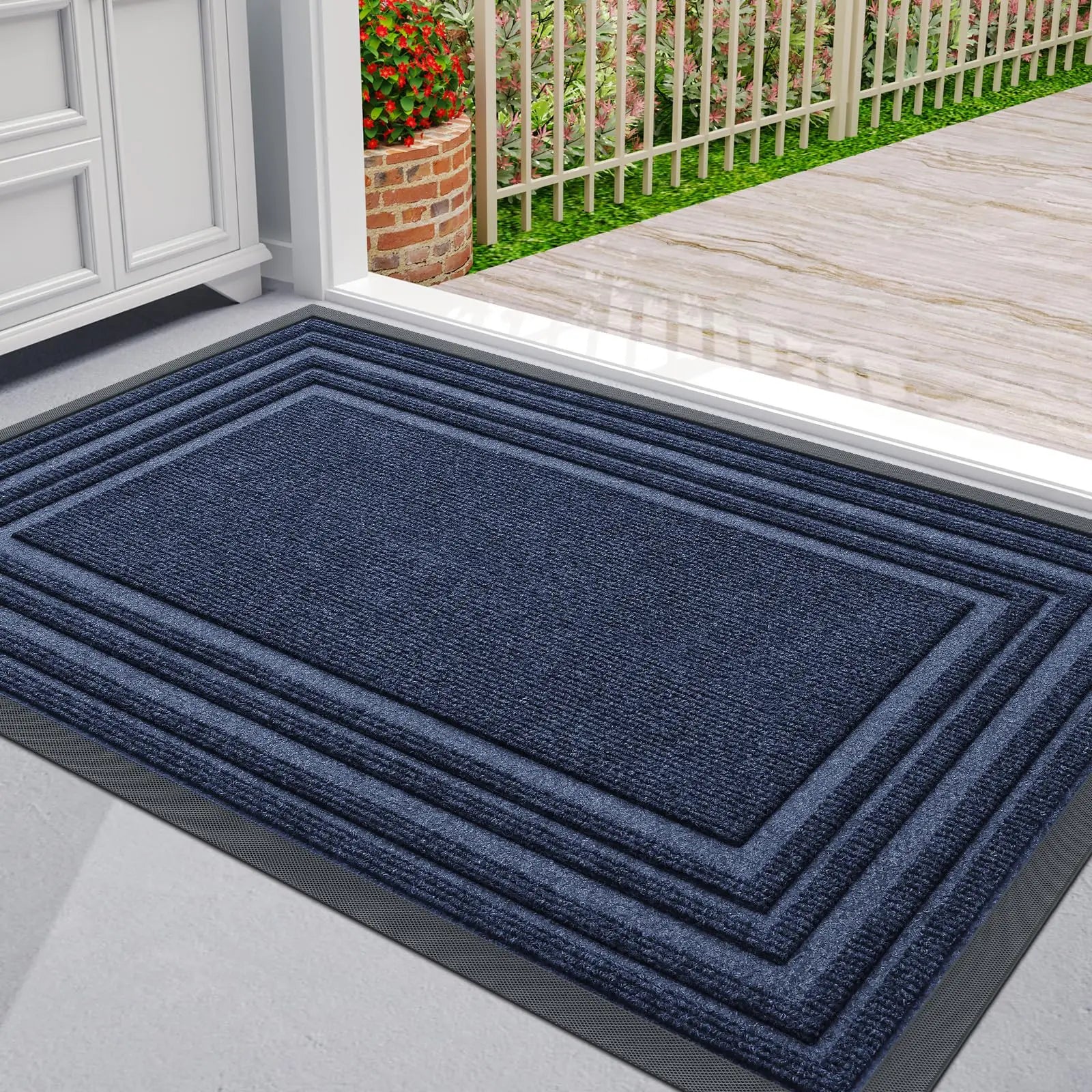 Obbty  Entry Door Floor Mat Natural Rubber Anti-dirt Low Profile Carpet Heavy Kitchen Non Slip Rugs House Decor Front Door Mat