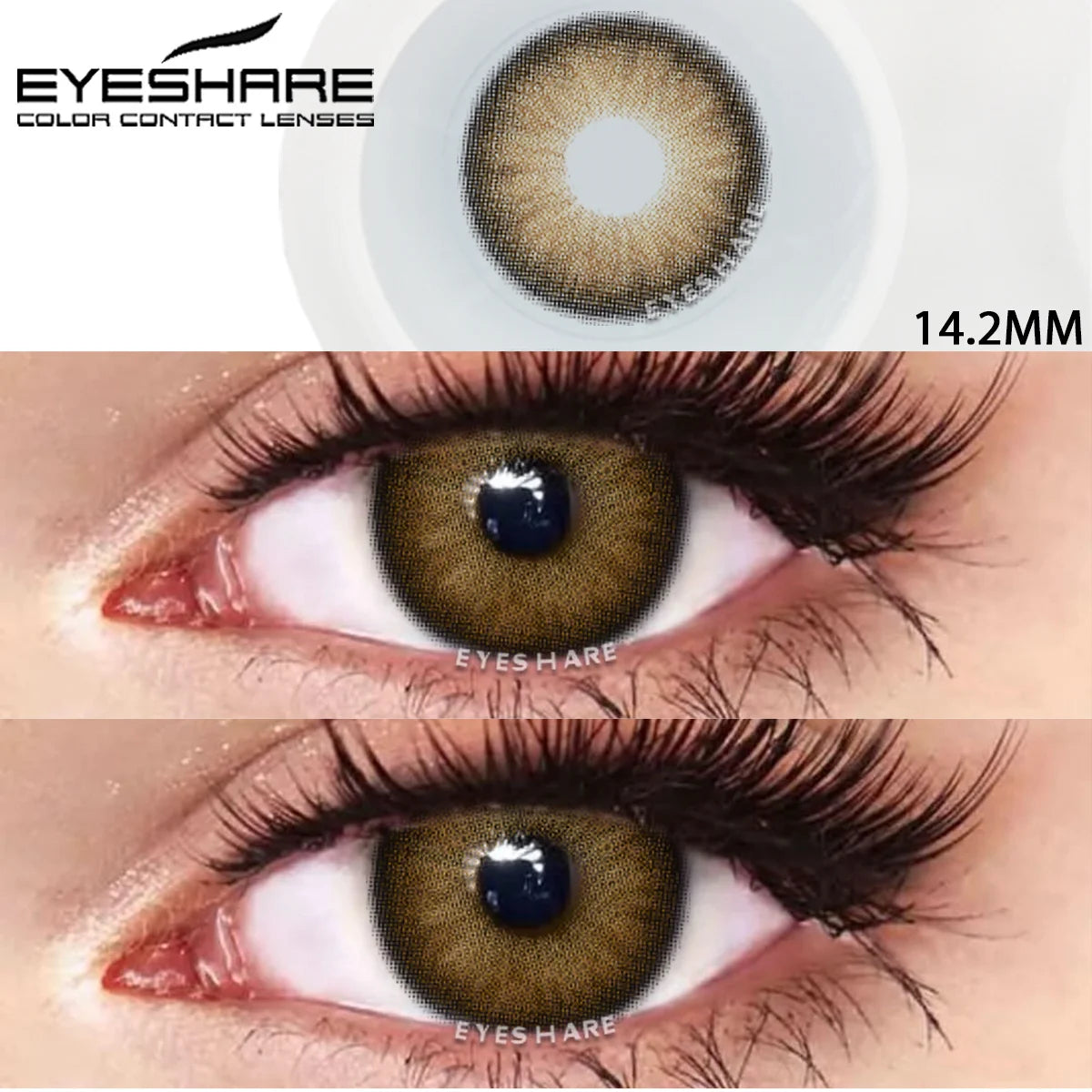 Obbty Colored Contact Lenses for Eyes 1pair Big Eye Lenses Black Eye Lens Natural Look Lenses Yearly Color Cosmetic Eye Lens