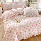 Obbty 100% Cotton Duvet Cover Bed Linen Floral Bedding Set Elegant Flower Quilt Cover Single Queen King Size Bedding Set Quilt Cover