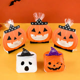 Obbty 8/10pcs Halloween Candy Box Trick Or Treat Pumpkin Ghost Cookies Gifts Boxes Kids Birthday Halloween Party Snack Decor Pack Bags