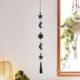 Obbty Black Wooden Moon Phase Wall Hanging Moon Decor  Boho Home Decor ROOM Decoration Moon Garland  Bedroom Living Room Nursery Gift