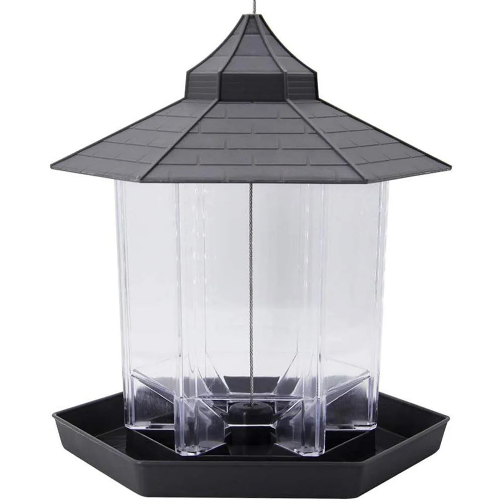 Obbty Waterproof Gazebo Hanging Wild Bird Feeder Pigeons Parrots Hangable Feeder  Large Capacity Pet Birds Feeding House For Garden Ya