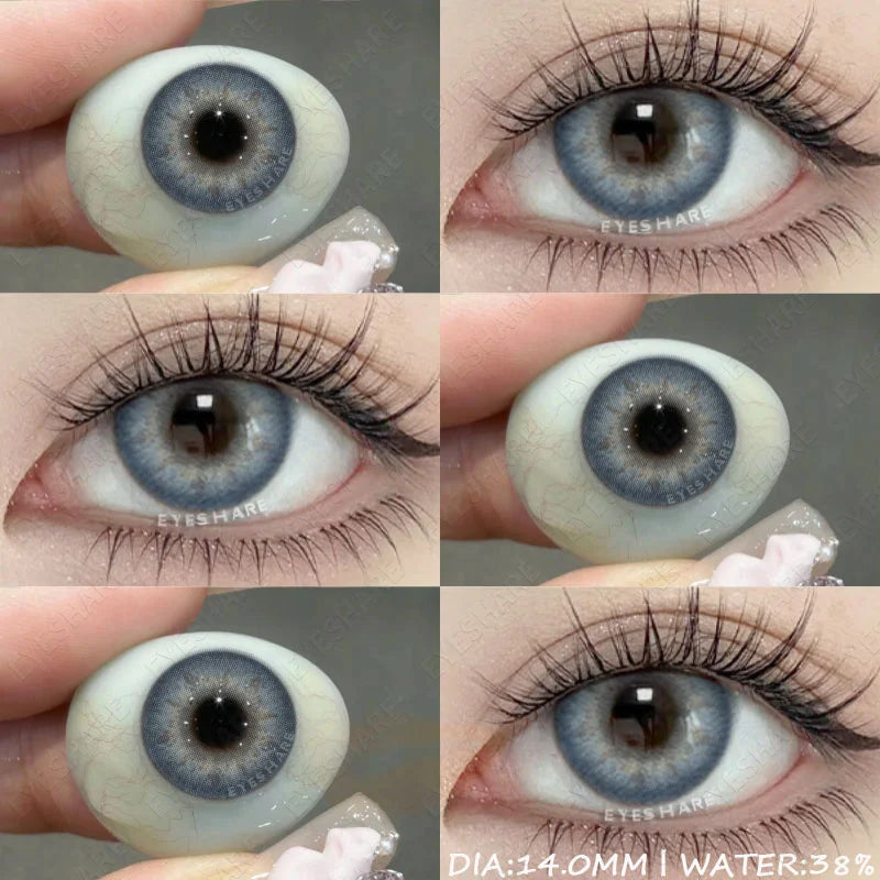 Obbty Natural Colored Contact Lenses for Eyes 1Pair Green Eye Lenses Blue Eye Contacts Brown Lenses Yearly Korean Gray Pupils