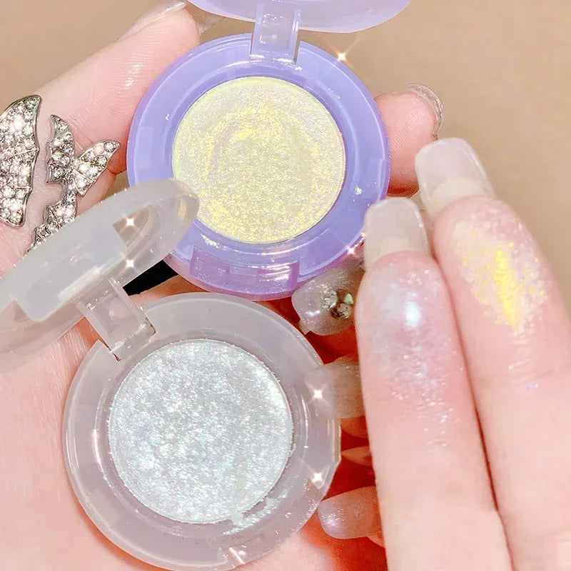 Obbty Diamond Glitter Monochrome Eyeshadow Palette Discoloration Eyeshadow Highlighter Sequins Waterproof Lasting Eyes Makeup Pigments